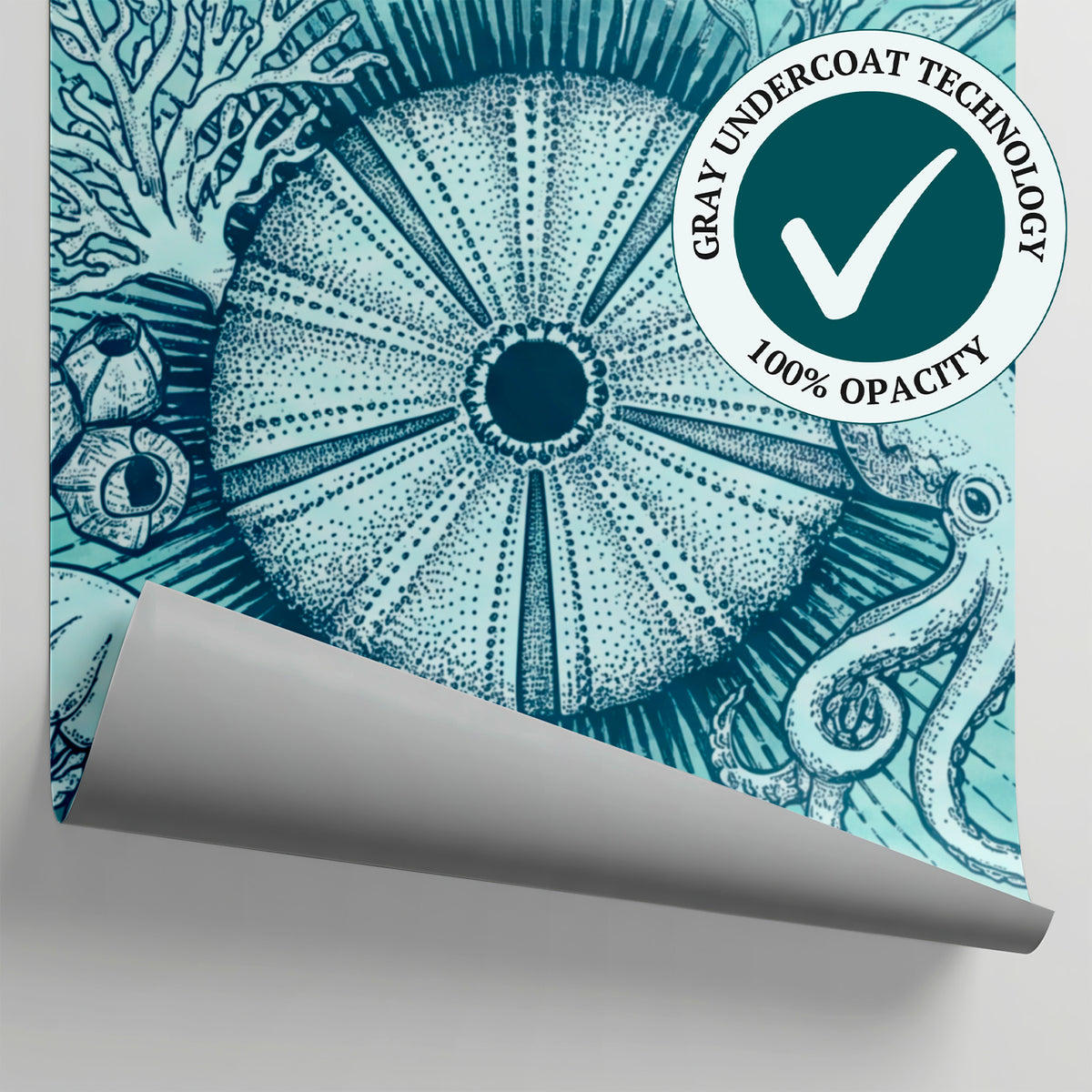 Abyssal Bloom Blue Ocean Wallpaper - Sea Wave Peel and Stick Wall Mural - Matière