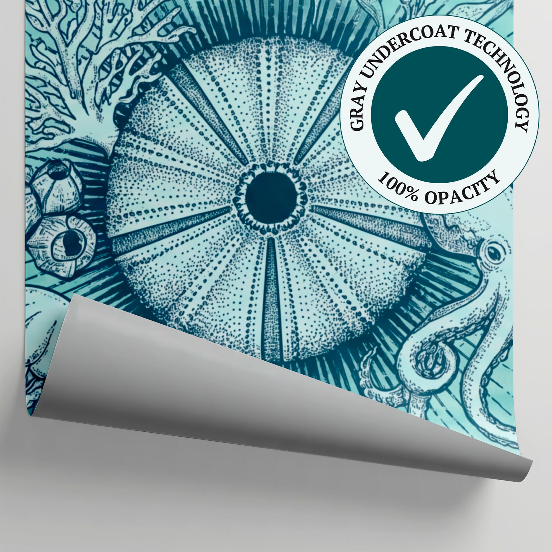 Abyssal Bloom Blue Ocean Wallpaper - Sea Wave Peel and Stick Wall Mural - Matière