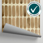 Adobe Tiles Beige Minimalist Wallpaper - Earthy Brown Mid-Century Tile Pattern Peel and Stick - Matière