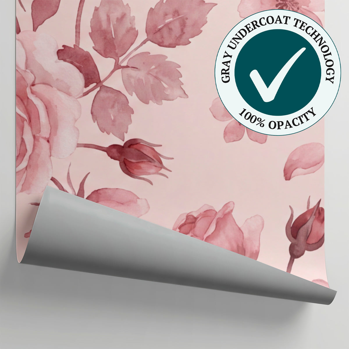 Antique Rosewater Pink Rose Wallpaper - Vintage Floral Pink Flower Wall Mural Peel and Stick - Matière