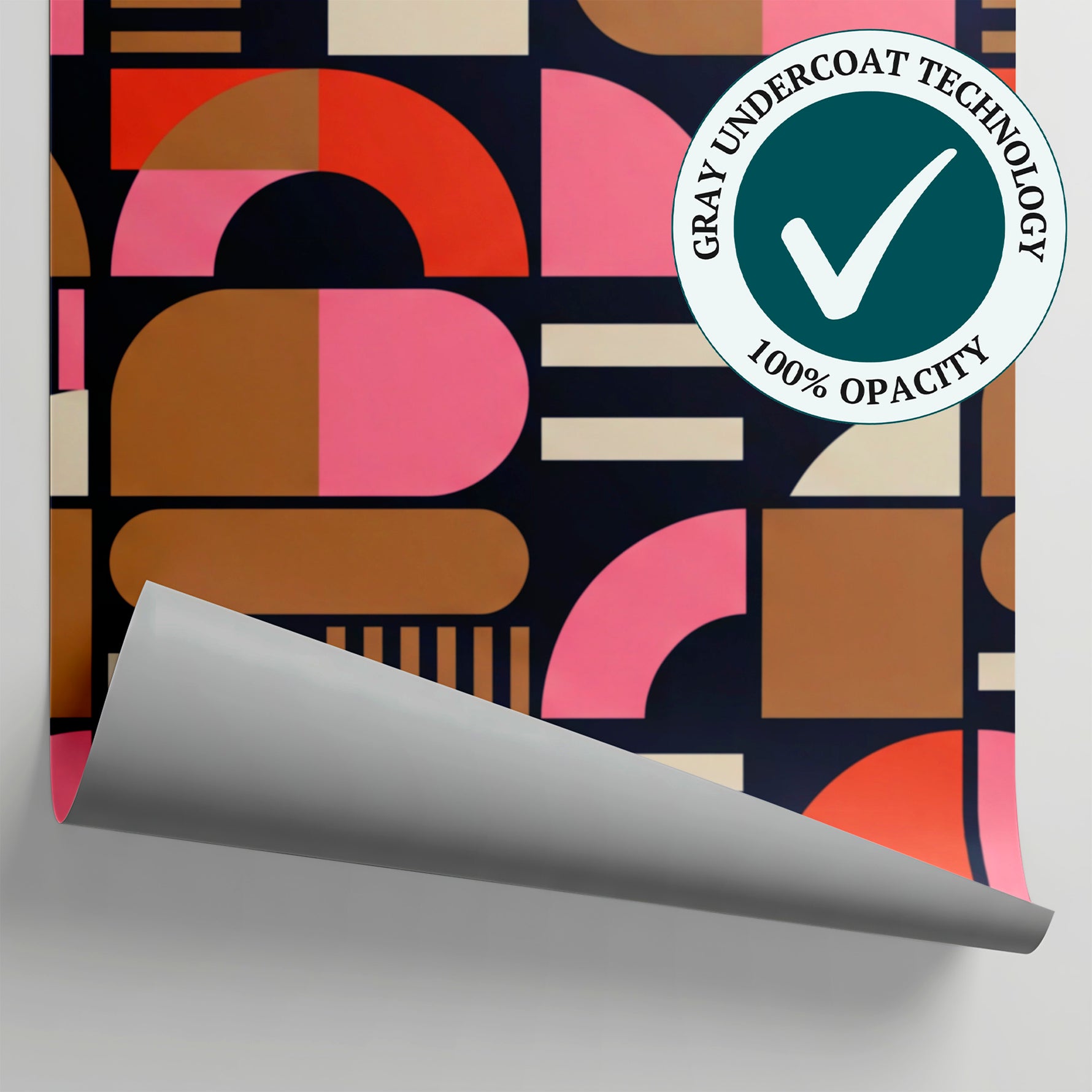 Arcade Rhythm Pink Geometric Wallpaper - Mid-Century Modern Bauhaus Peel and Stick - Matière
