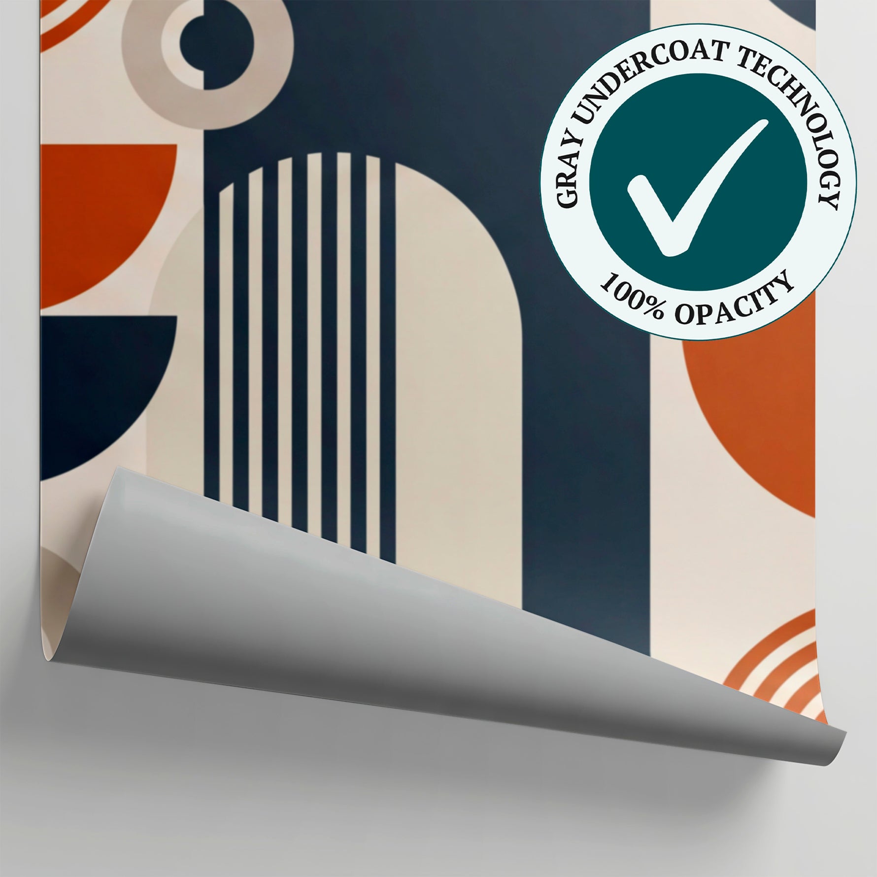 Arched Cadence Orange Abstract Wallpaper - Geometric Minimalist Retro Peel and Stick Wall Mural - Matière