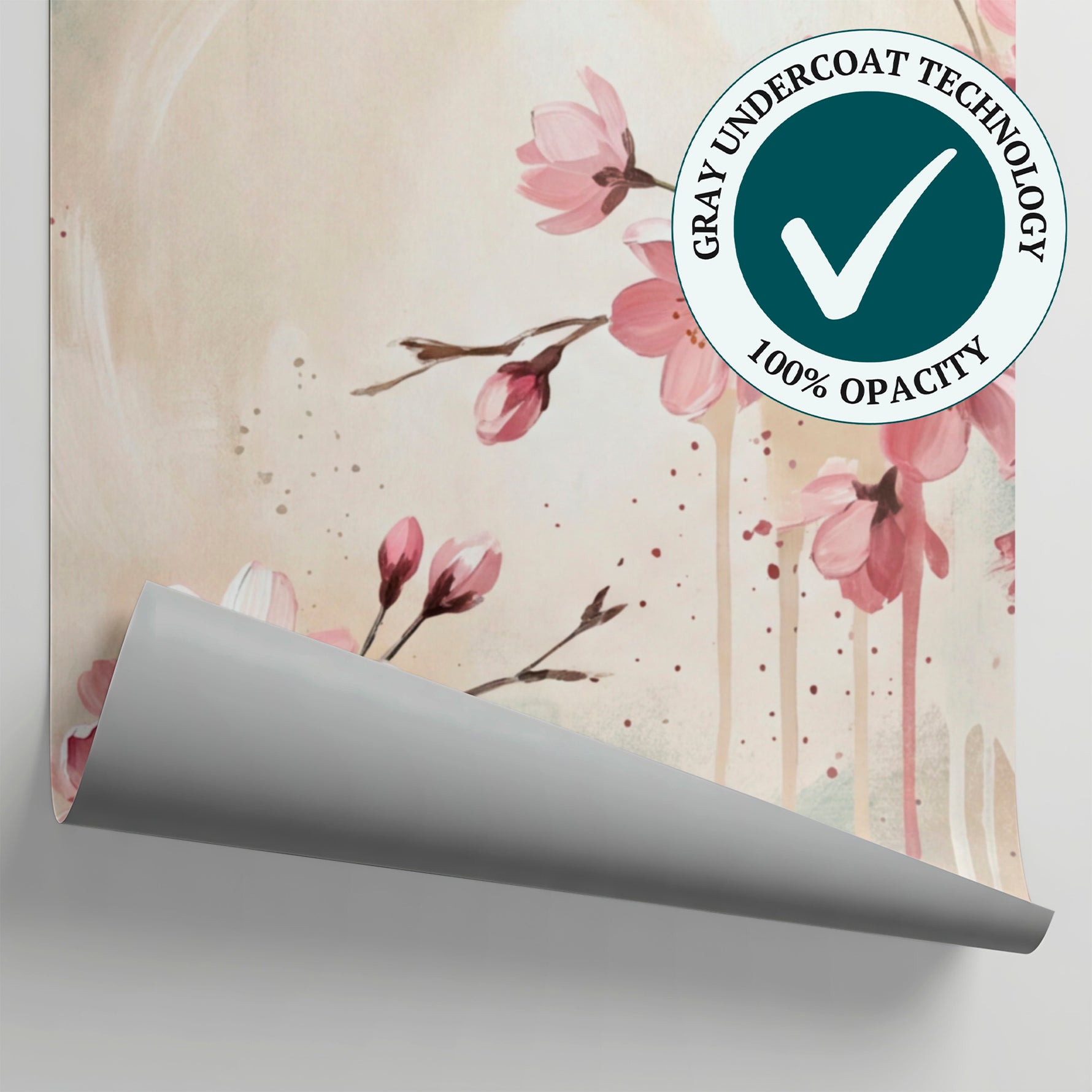 Bird in Petals Cherry Blossom Wallpaper - Floral Aesthetic Flower Peel and Stick Wall Mural - Matière