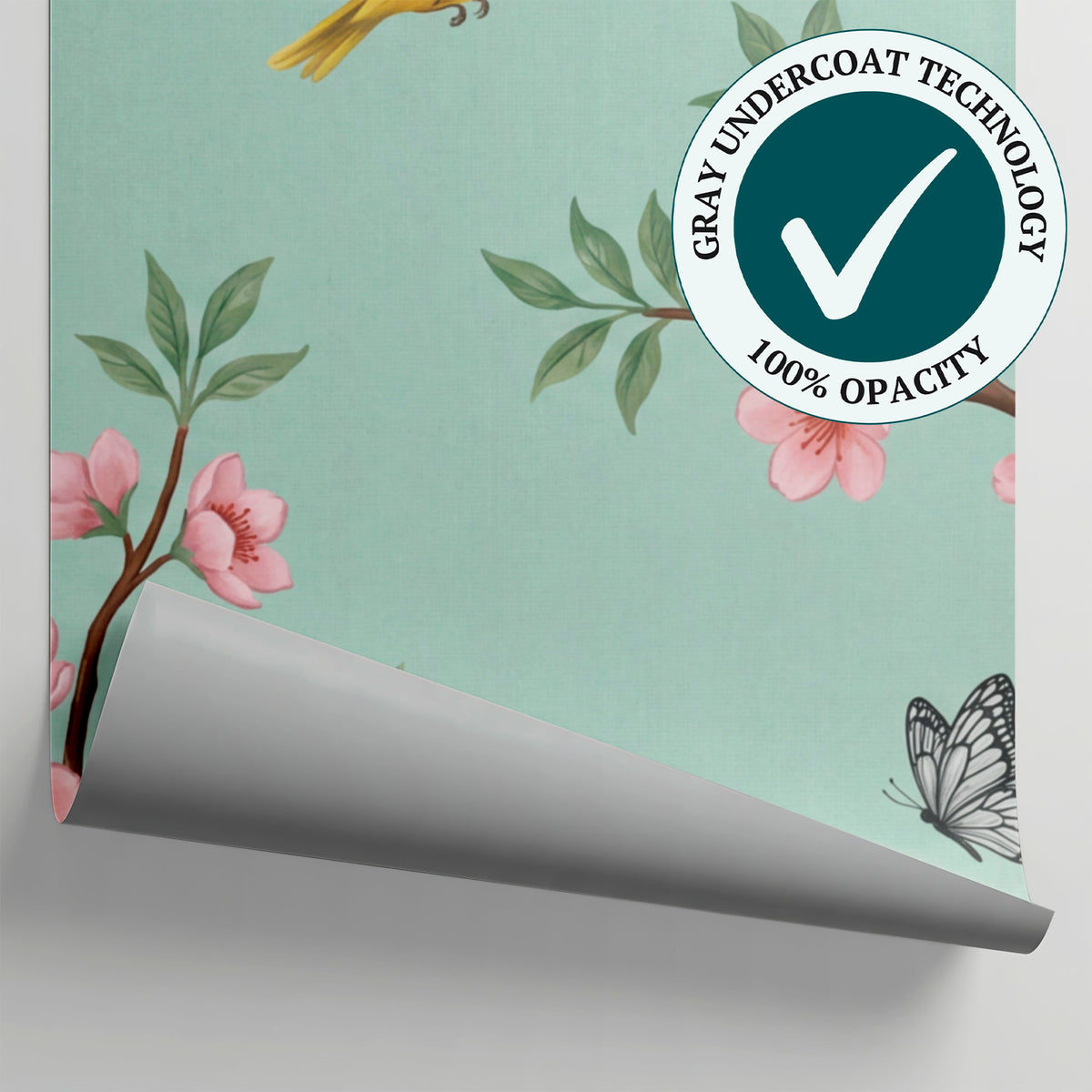 Blossom Reverie Pastel Cherry Blossom Wallpaper - Mint Green Chinoiserie Floral Japanese Botanical Peel and Stick - Matière