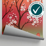 Blossom Reverie - Pink Cherry Blossom Wallpaper - Floral Chinoiserie Wall Mural Peel and Stick - Matière