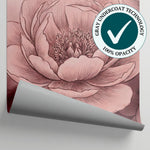 Blushing Sigh Pink Flower Wallpaper - Pink Rose Vintage Floral Peel and Stick Wall Mural - Matière