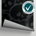 Bonework Shadows Black Gothic Wallpaper - Dark Skull Aesthetic Peel and Stick Mural - Matière