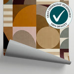 Clay Geometry Beige Abstract Wallpaper - Geometric Retro Minimalist Peel and Stick Wall Mural - Matière