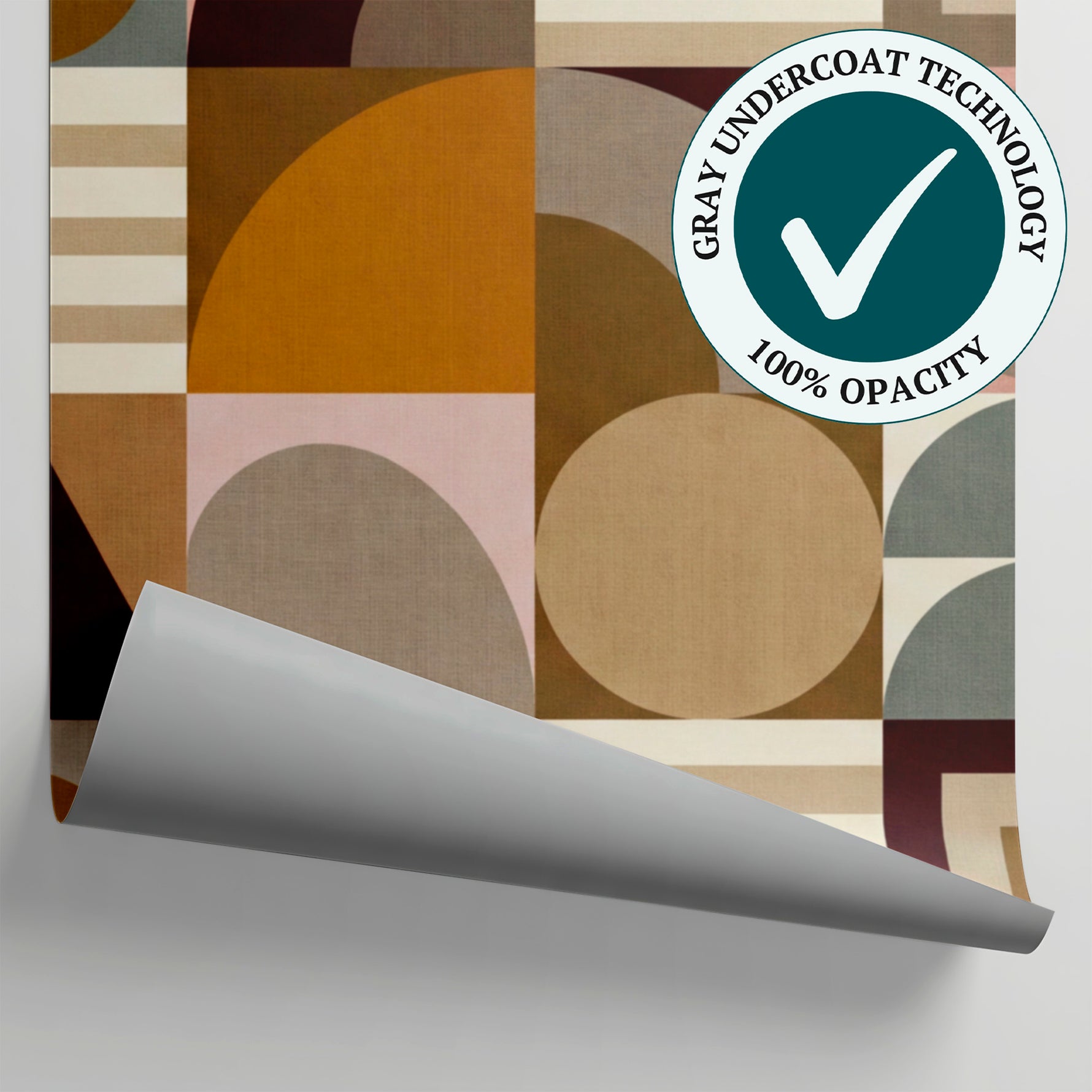 Clay Geometry Beige Abstract Wallpaper - Geometric Retro Minimalist Peel and Stick Wall Mural - Matière