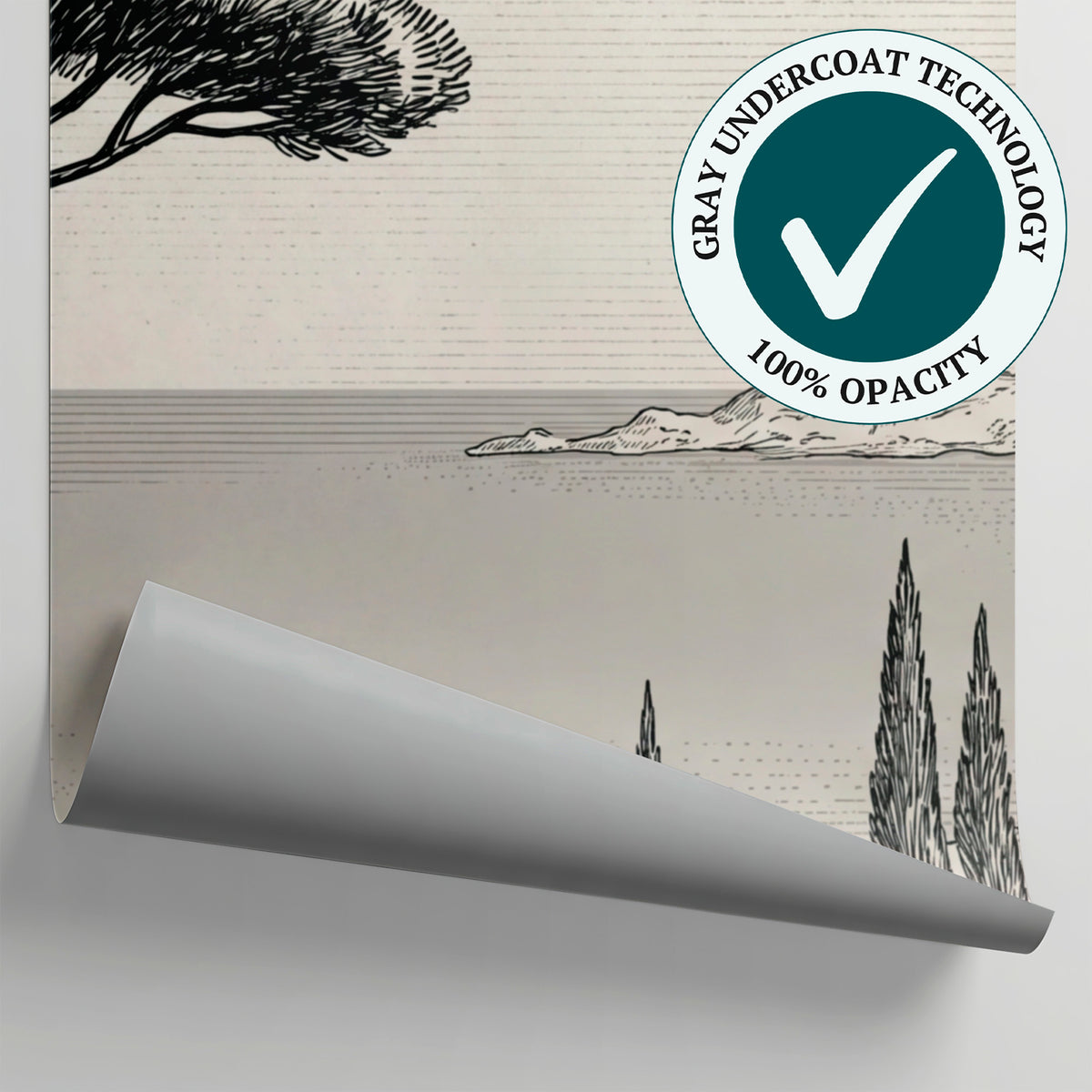 Coastal Grove Beige Forest Wallpaper - Vintage Woodland Wallpaper Wall Mural - Matière