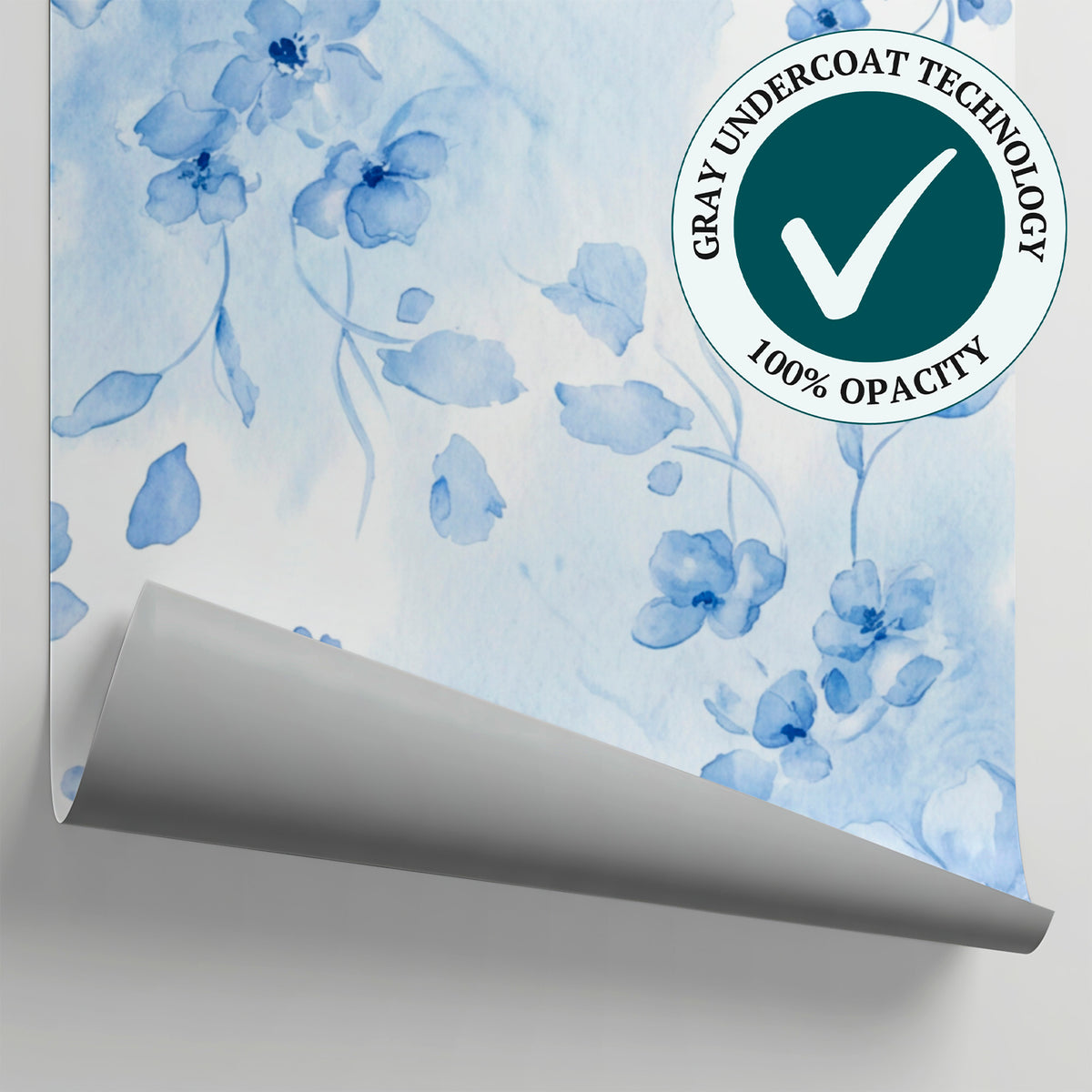 Cobalt Reverie Blue Floral Wallpaper - Blue and White Rose Vintage Flower Peel and Stick - Matière