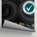 Coiled Fable Dark Gothic Wallpaper - Dark Academia Damask Botanical Leaf Peel and Stick Mural - Matière
