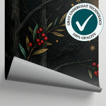 Corvid Solstice Black Gothic Wallpaper - Dark Academia Forest Woodland Wall Mural - Matière