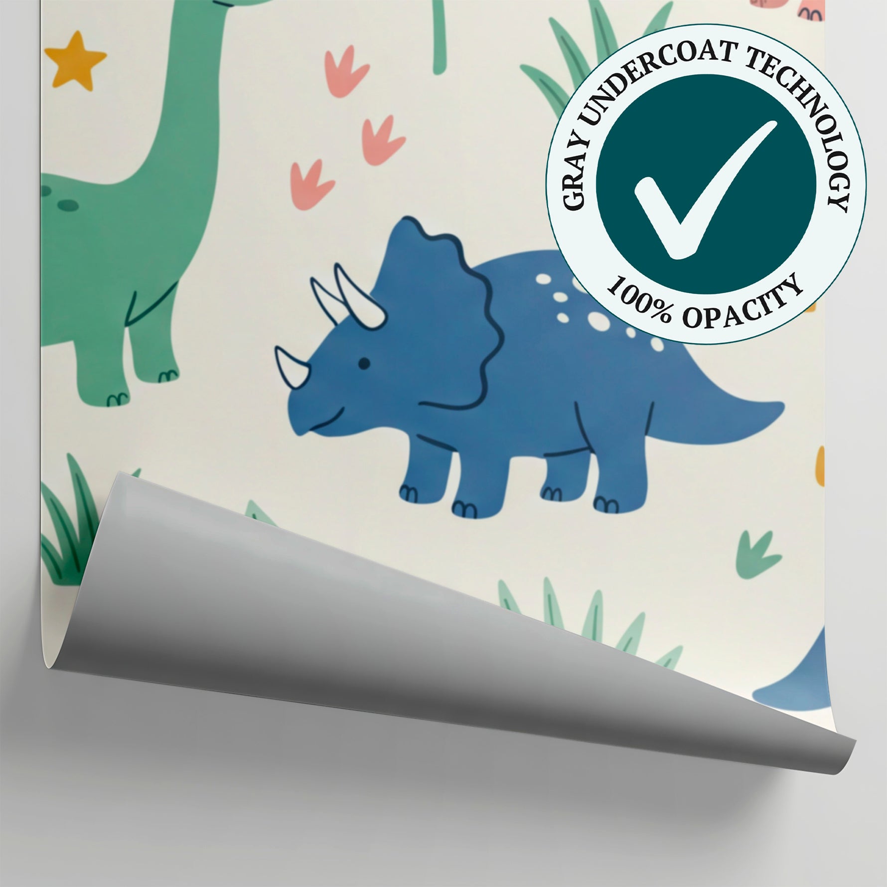 Dino Rainbow Jungle Pastel Nursery Wallpaper for Kids - Pastel Kids Wallpaper Peel and Stick - Matière