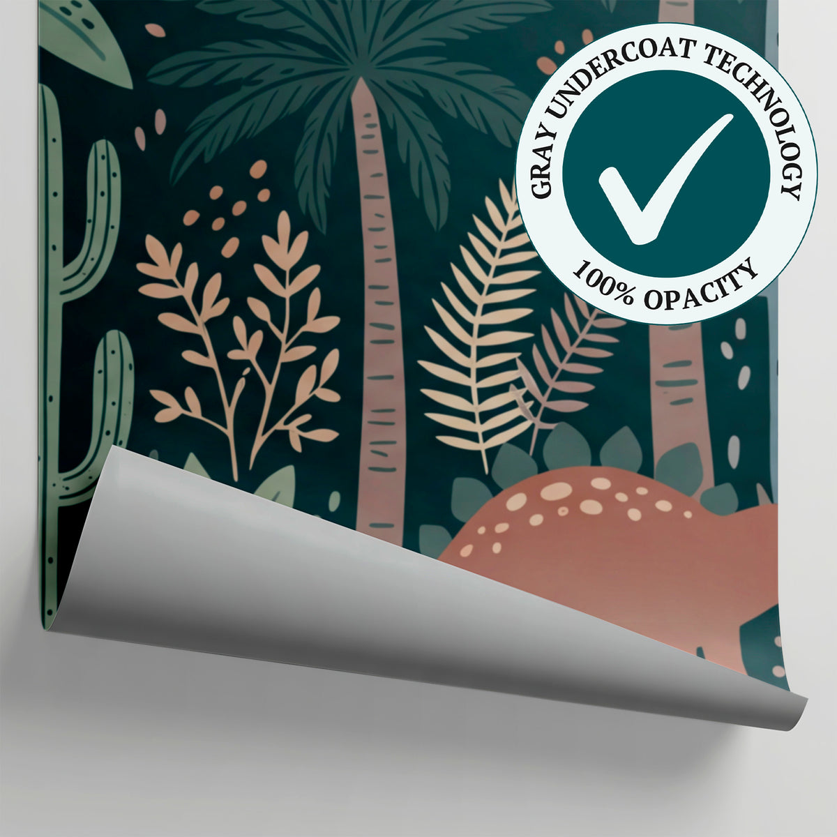 Dreamy Dino Grove Dinosaur Wallpaper for Kids - Green Boho Jungle Nursery Tropical Palm Tree Peel and Stick Mural - Matière