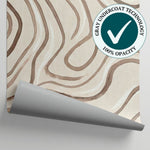 Drifting Contours - Beige Abstract Wallpaper - Minimalist Geometric Peel and Stick Wall Mural - Matière