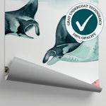 Drifting Currents - Pastel Ocean Wallpaper - Watercolor Sea Wallpaper Wave Peel and Stick Mural - Matière