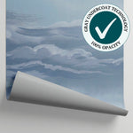 Drifting Horizon - Blue Cloud Wallpaper, Sky Blue Light Wallpaper, White Peel and Stick Wall Mural - Matière