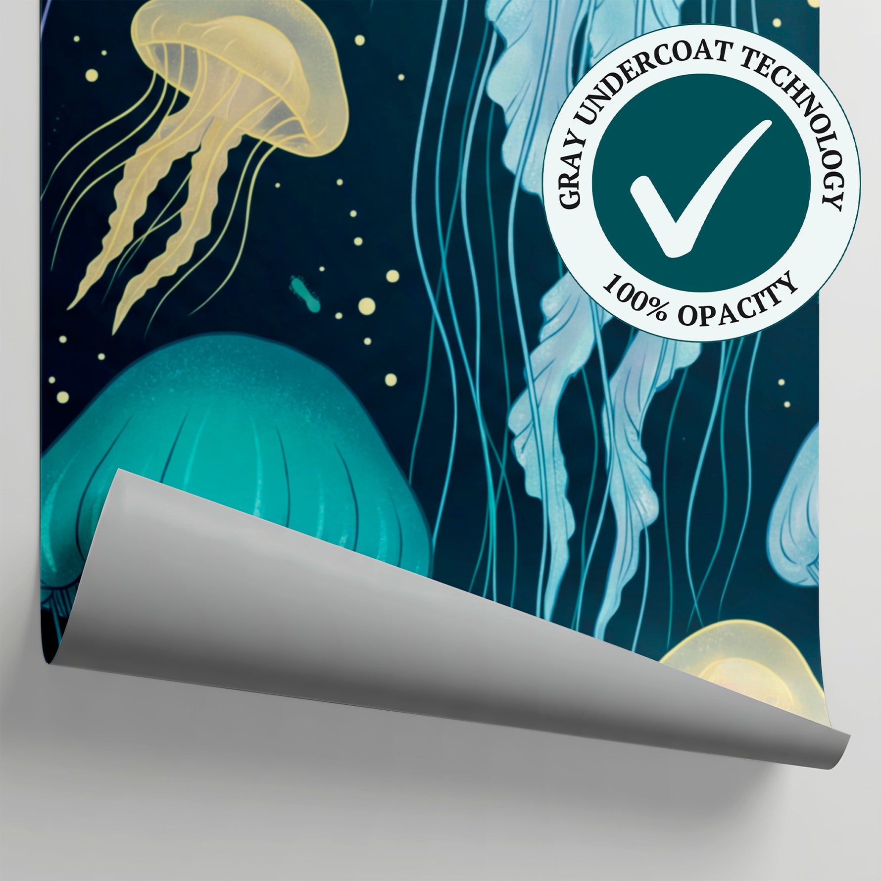 Drifting Lumen - Blue Ocean Wallpaper Pastel Sea Wave Peel and Stick Mural - Matière