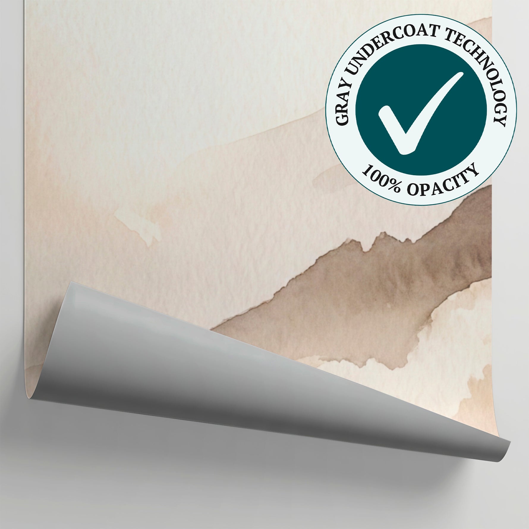 Drifting Mist - Beige Abstract Wallpaper - Minimalist Landscape Scenery Wall Mural Peel and Stick - Matière
