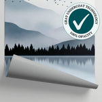 Drifting Oarsman Gray Minimalist Wallpaper - Mountain Wallpaper Rocky Landscape Peel and Stick Mural - Matière
