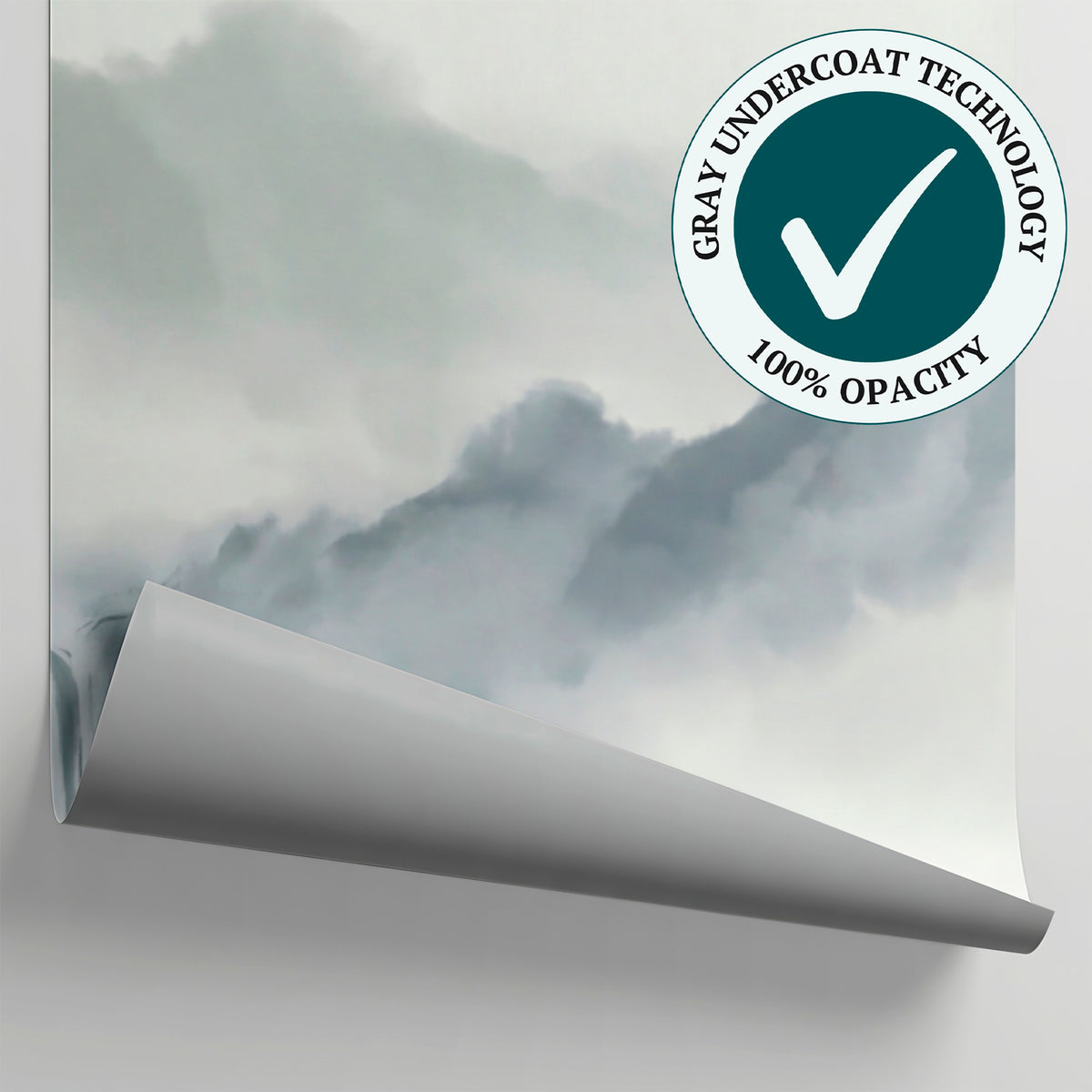 Drifting Sumi Crane Landscape Wallpaper - Gray Scenery Wallpaper Wall Mural - Matière