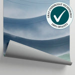 Drifting Tides - Blue Ocean Wallpaper - Navy Sage Green Wave Abstract Peel and Stick Mural - Matière