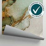 Emerald Alchemy - Green Abstract Wallpaper - Marble Emerald Green Minimalist Peel and Stick Wall Mural - Matière