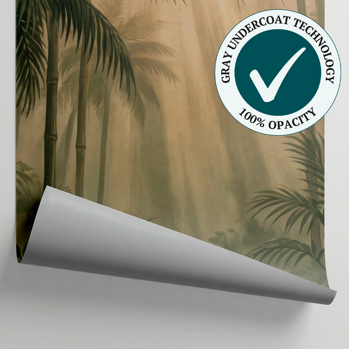 Emerald Glade Green Jungle Wallpaper - Tropical Palm Tree Vintage Wall Mural - Matière