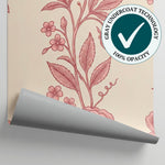 Etched Rosemark Pink Rose Wallpaper - Pink Flower Wallpaper Floral Peel and Stick - Matière