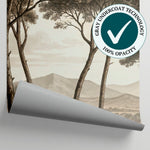 Etched Vale Beige Forest Wallpaper - Vintage Landscape Scenery Wall Mural Peel and Stick - Matière