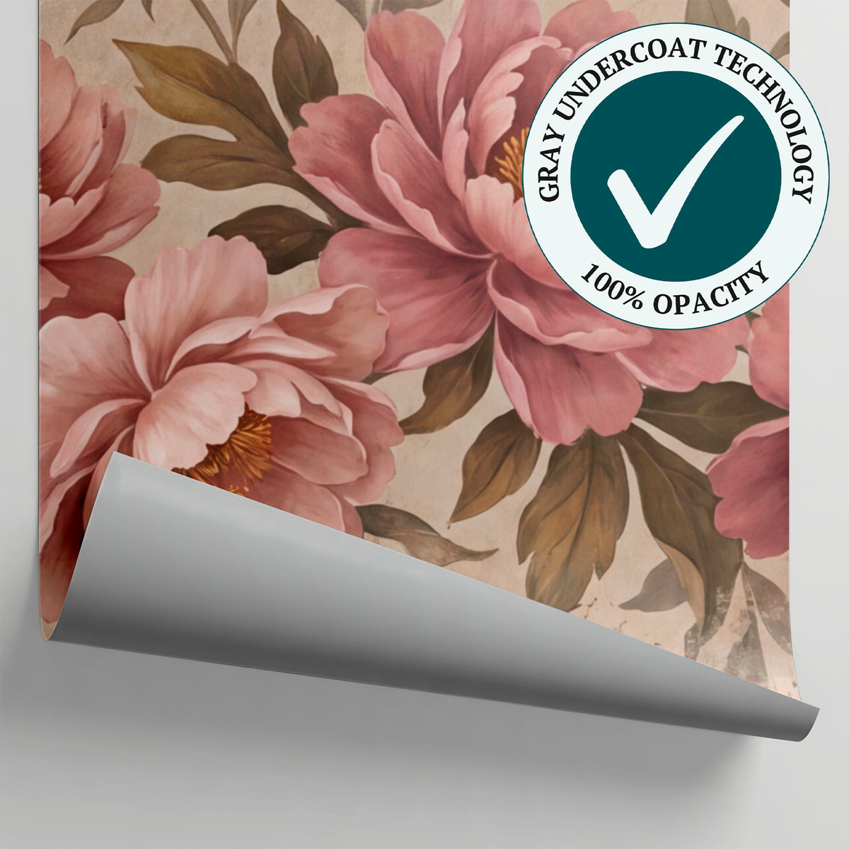 Faded Hymn Pink Flower Wallpaper - Pink Vintage Floral Wall Mural Removable - Matière