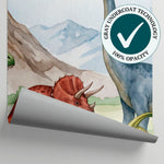 Fern Valley Wanderers Dinosaur Wallpaper for Kids - Green Nursery Wallpaper Peel and Stick Mural - Matière