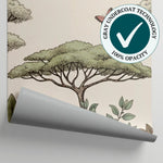 Fernlight Hare Beige Forest Wallpaper - Greenery Botanical Woodland Leaf Rabbit Peel and Stick Wall Mural - Matière