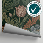 Fernwake Ironleaf Green Wallpaper - Victorian Floral Vintage Damask Botanical Peel and Stick - Matière