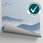 Floating Peaks Gray Mountain Wallpaper - Minimalist Landscape Scenery Wall Mural Peel and Stick - Matière