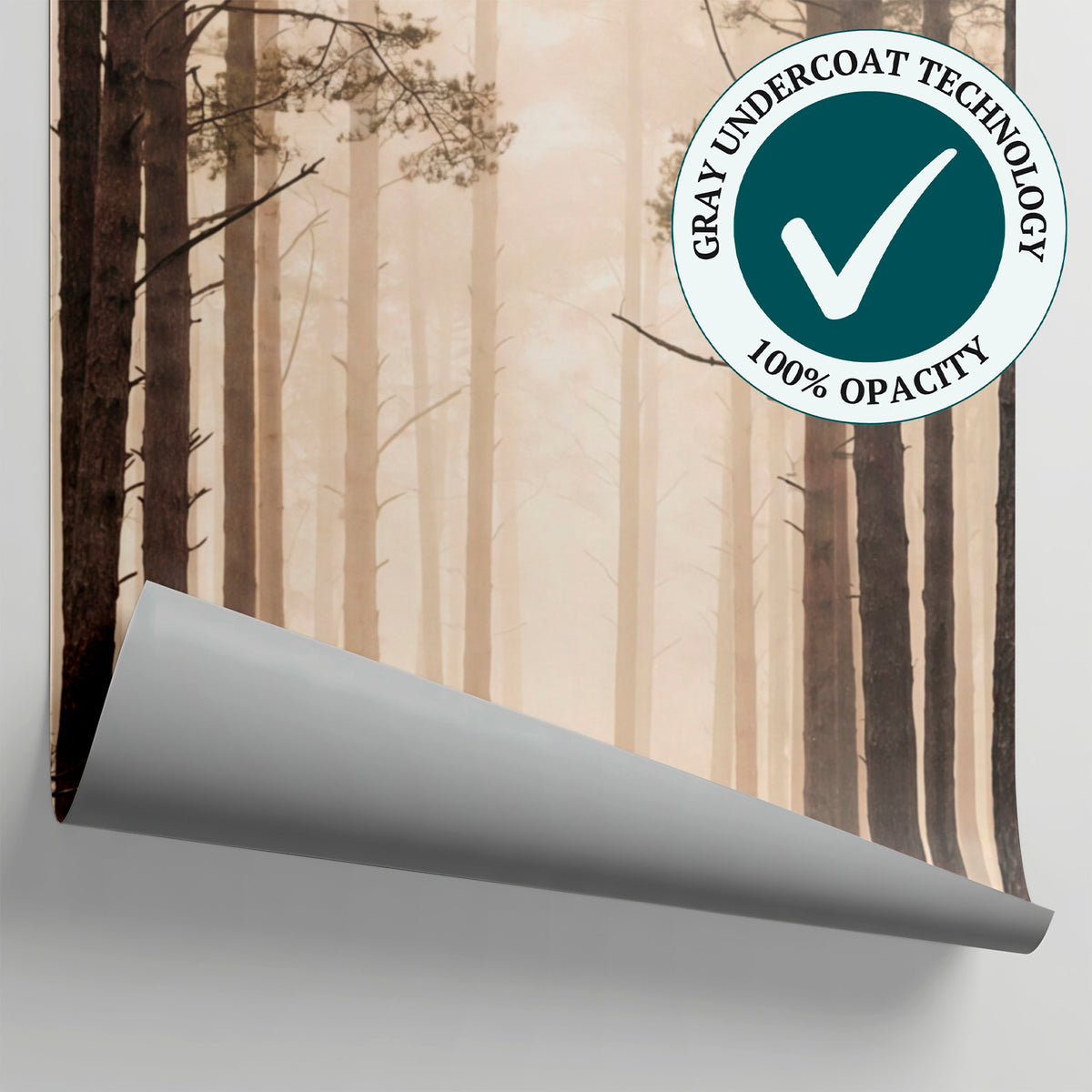 Foggy Grove Beige Forest Wallpaper - Woodland Wallpaper Peel and Stick Wall Mural - Matière