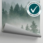 Foggy Pines Gray Forest Wallpaper - Woodland Scenery Landscape Peel and Stick Wall Mural - Matière