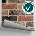 Foundry Embers Brown Brick Wallpaper - Textured Brick Effect Wallpaper Peel and Stick Wall Mural - Matière
