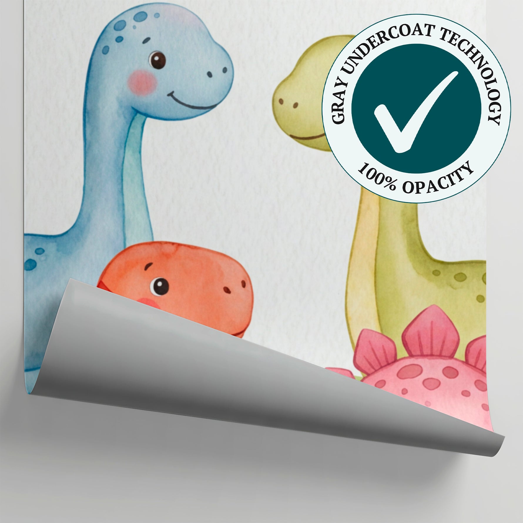 Friendly Herd Pastel Dinosaur Wallpaper for Kids - Cute Pink Nursery Mural Peel and Stick - Matière