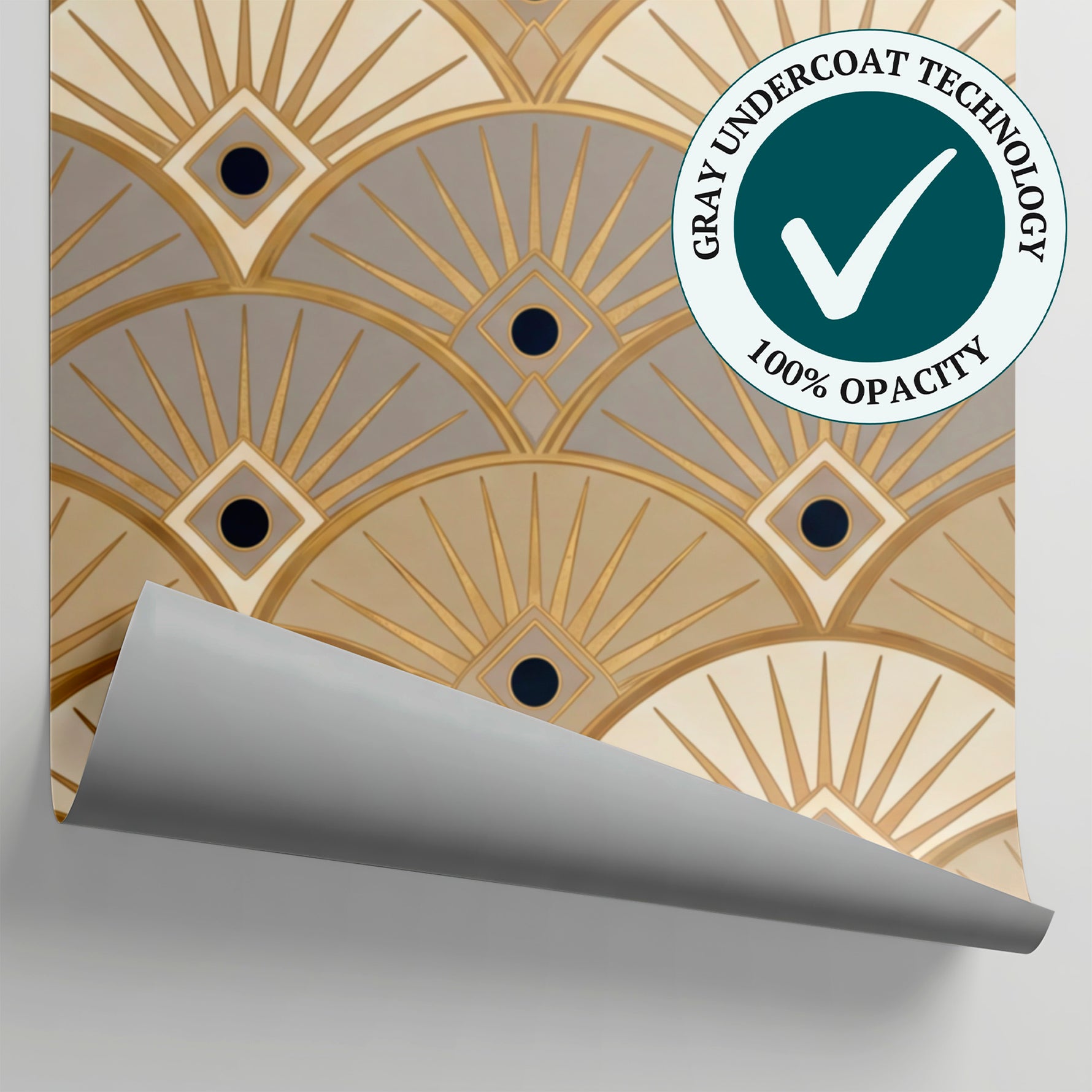 Gatsby Fanlight Sunrise Gold Art Deco Wallpaper - Black and Gold Geometric Wall Mural - Matière