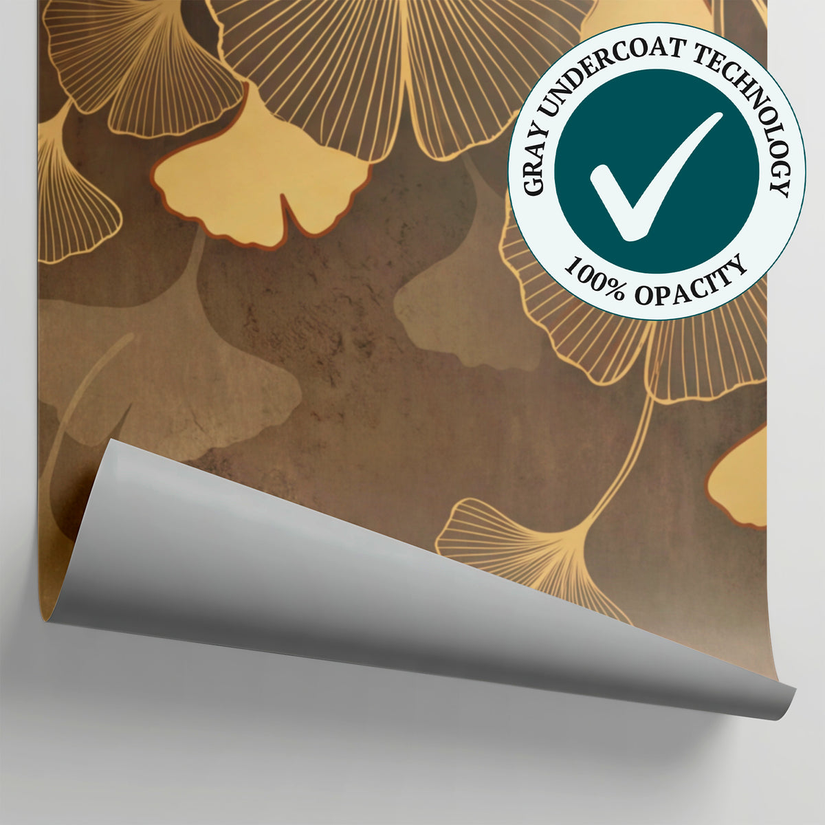 Gilded Cascade - Gold Art Deco Wallpaper - Botanical Leaf Greenery Peel and Stick Wall Mural - Matière