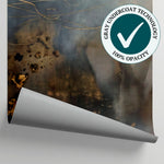Gilded Patina - Dark Abstract Wallpaper - Moody Minimalist Wallpaper Geometric Peel and Stick Wall Mural - Matière