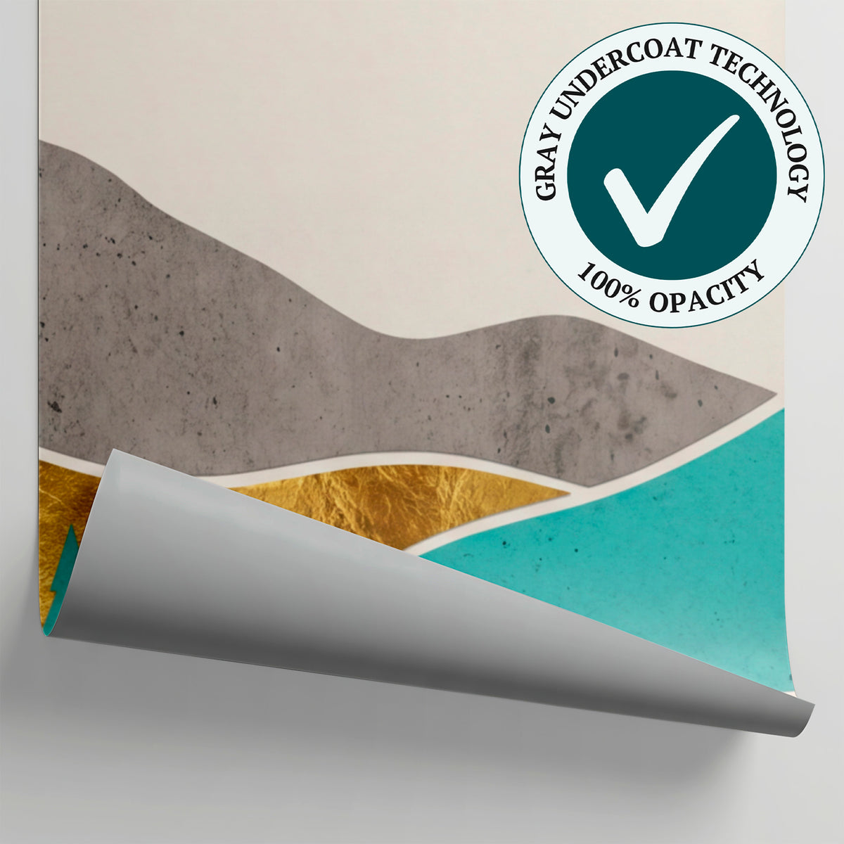 Golden Ridge - Blue Mountain Wallpaper - Teal Minimalist Landscape Scenery Boho Peel and Stick - Matière