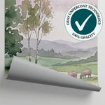 Grazing Pasture - Green Landscape Wallpaper - Green Scenery Wallpaper Peel and Stick - Matière