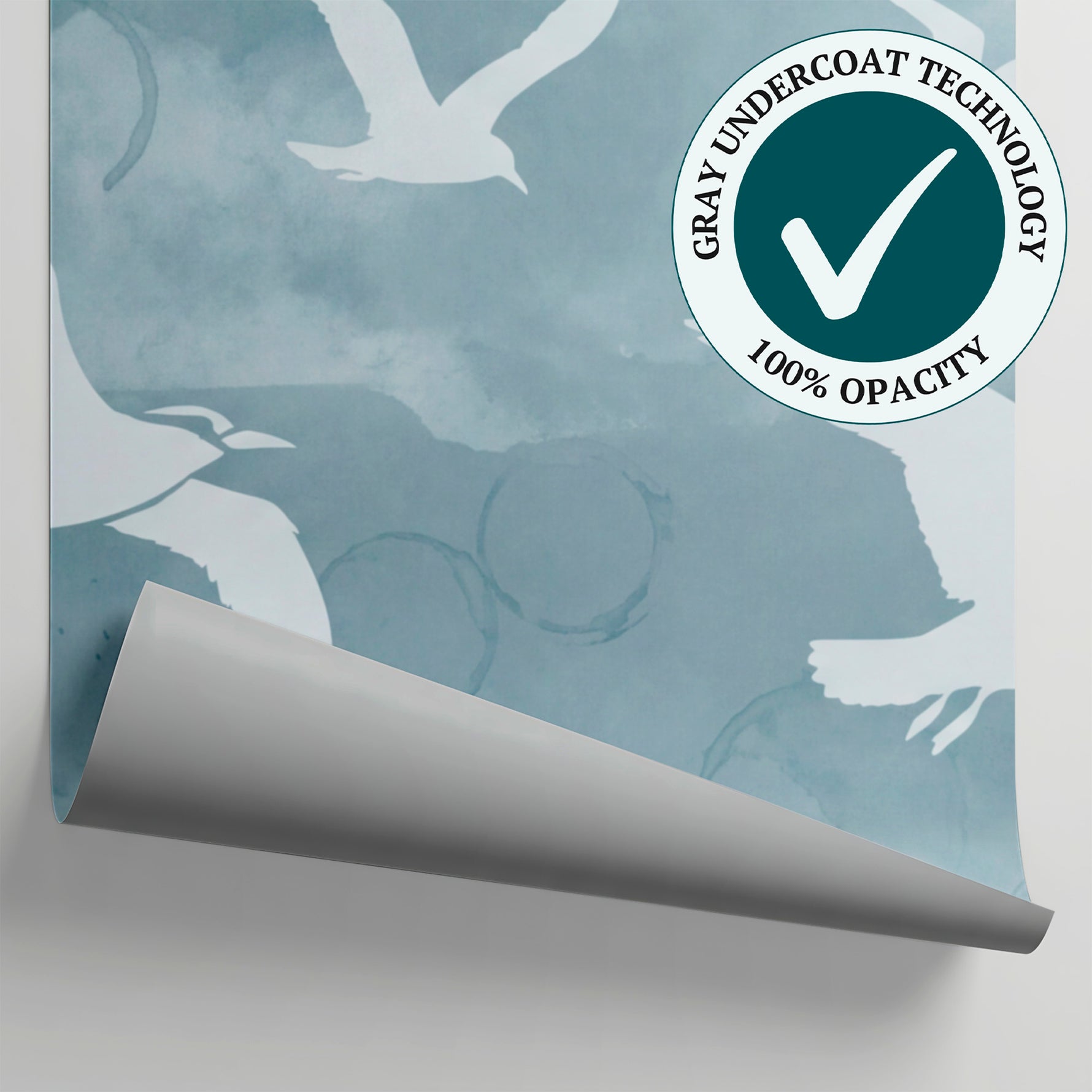 Gull Flight - Blue Animal Wallpaper - Blue Sky Wallpaper Peel and Stick Wall Mural - Matière