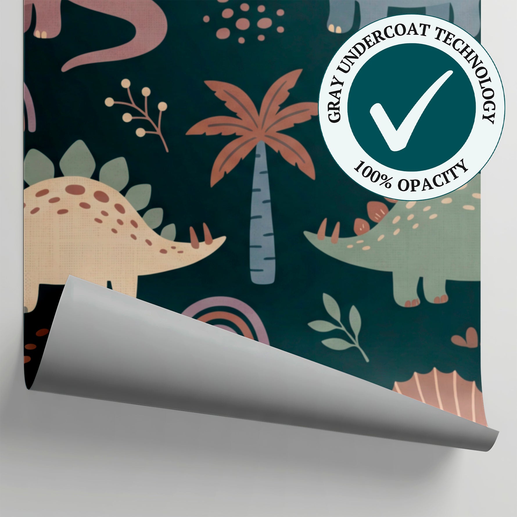 Hatchling Lagoon Dark Dinosaur Wallpaper for Kids - Tropical Nursery Wallpaper Peel and Stick - Matière