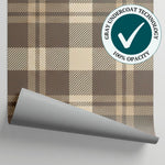 Heritage Weave - Gray Vintage Wallpaper - Beige Geometric Plaid Peel and Stick - Matière