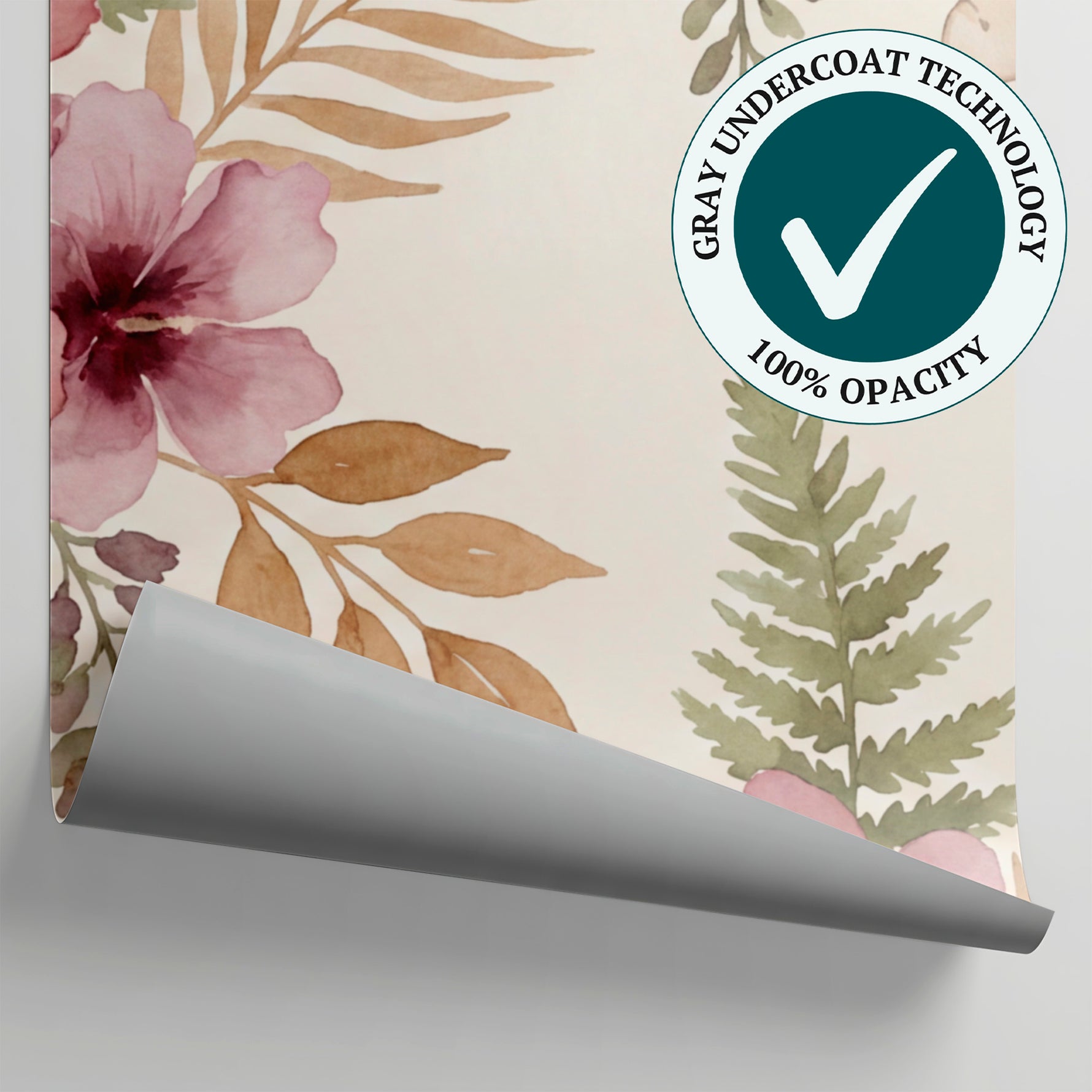 Hibiscus Tideglow Pink Flower Wallpaper - Light Pink Floral Vintage Aesthetic Peel and Stick Wall Mural - Matière