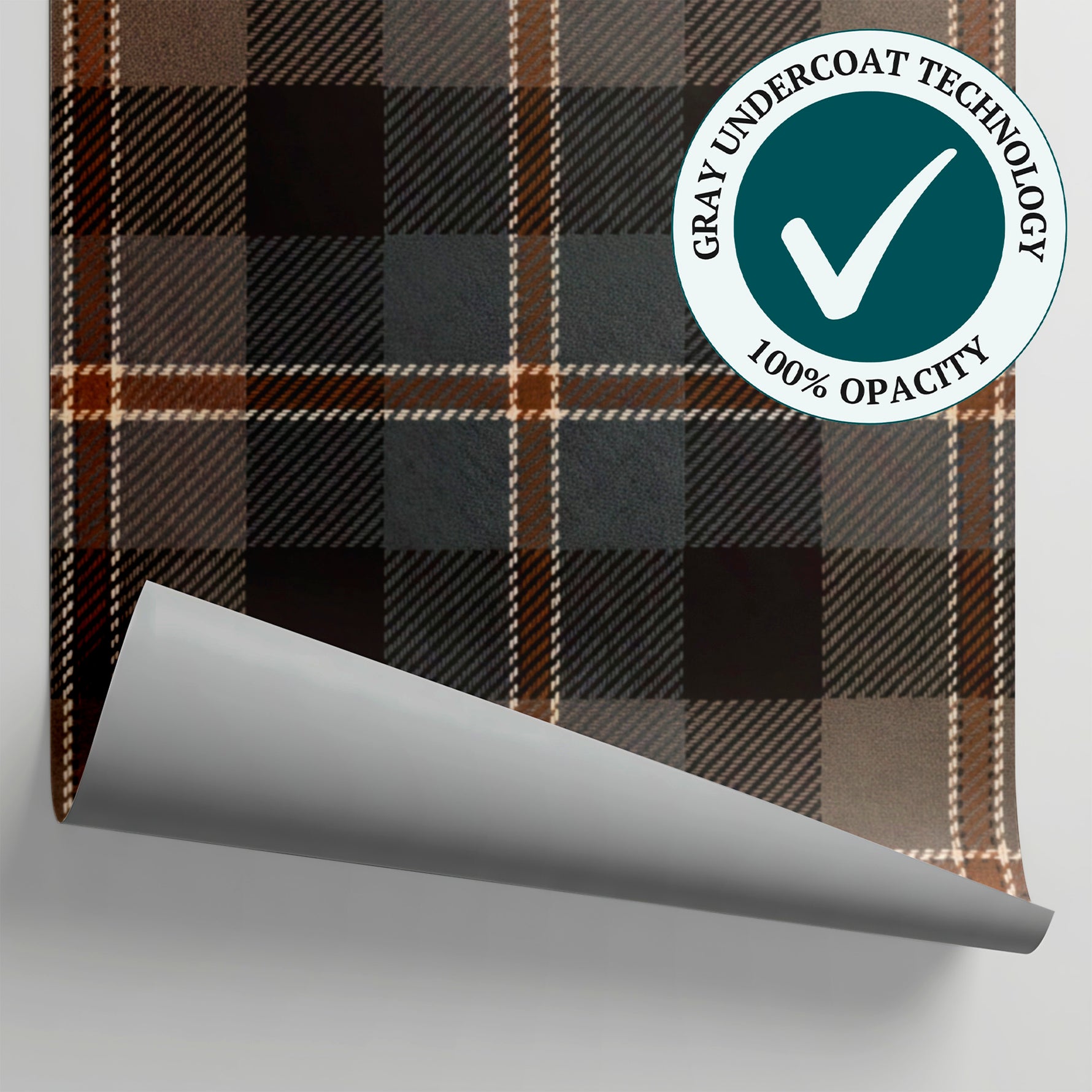 Highland Weave - Brown Vintage Wallpaper - Light Brown Grey Aesthetic Plaid Peel and Stick - Matière